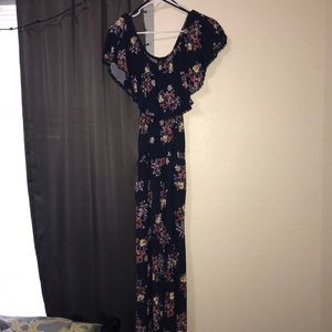NAVY BLUE JUMPSUIT W/ FLOWERS